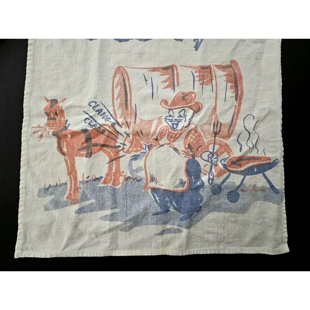 Vintage Graphics cotton screen printed 50's/60's Grilling/BBQ/Cooking Apron